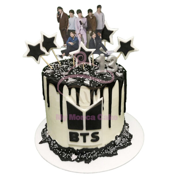 Torta temática de música banda de k-pop BTS